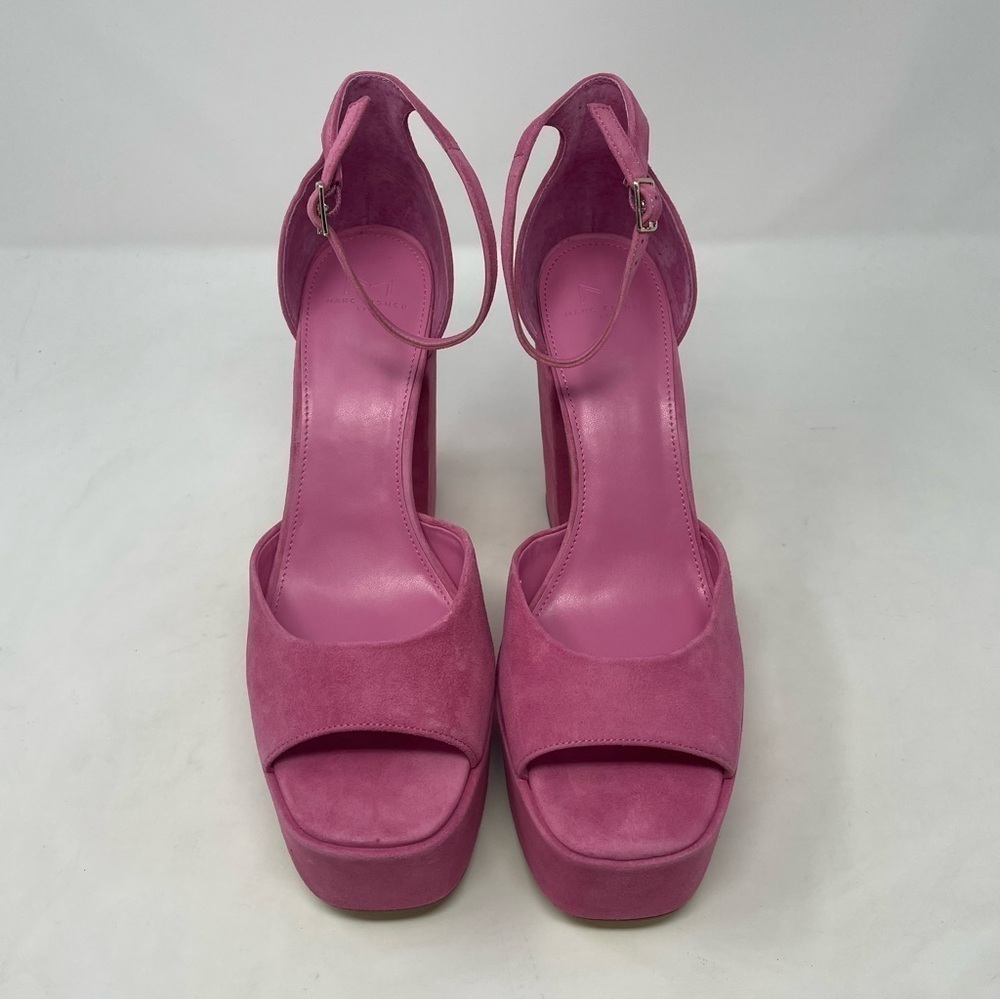 Marc Fisher Della Ankle Strap Suede Platform Sandals in Pink - Picture 6 of 10